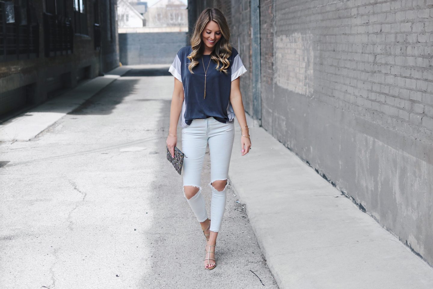 Something Whitty Distressed Denim Wantable Shirt